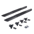 V3 Series Aluminum 5 Inch Elipse Side Steps with Mounting Brackets Textured Black For 2007-2018 Jeep Wrangler JK 2 door Go Rhino