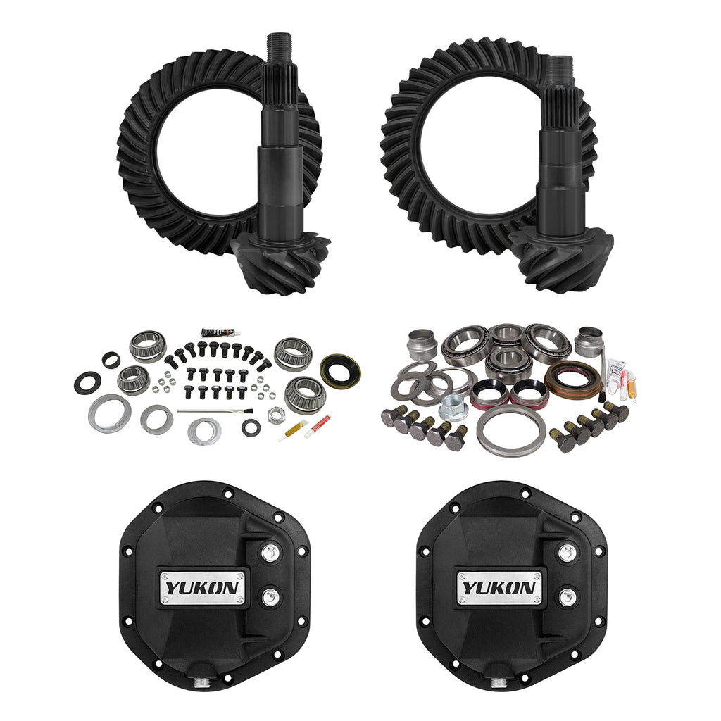 Stage 2 Jeep JK Re-Gear Kit W/Covers For Dana 44 5.13 Ratio 24 Spline JK Rubicon D44 Stage 2 Gear Kit Package 5.13 Ratio W/ F&R Covers Yukon Gear