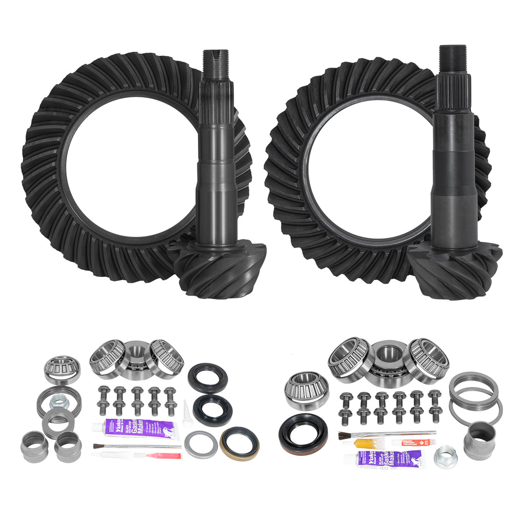 Ring & Pinion Gear Kit Package Front & Rear With Install Kits - Toyota 8.2/8 Inch IFS Toyota 2010& Up 4RUNNER/ Fj Cruiser W/O Locker (8.2/8 Inch ) 4.56 Gear Package (For 3.73& Dwn Front Case) Yukon Gear