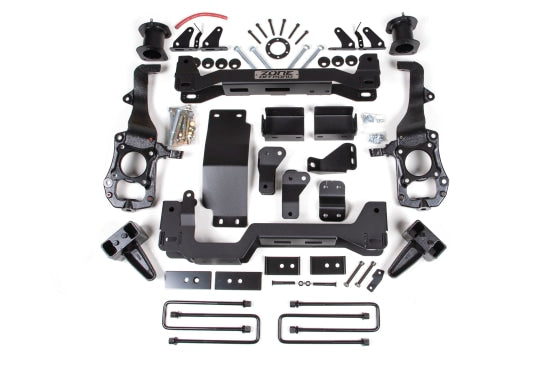21-24 Ford F-150 With CCD 4WD 6 Inch Lift Kit 5 Inch Rear Block Spacer Front Rear Shock Relocation No Shocks Zone Offroad