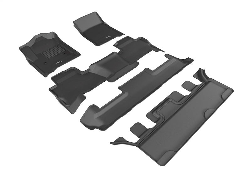 3D MAXpider 2015-2020 GMC Yukon Kagu 1st & 2nd & 3rd Row Floormats - Black