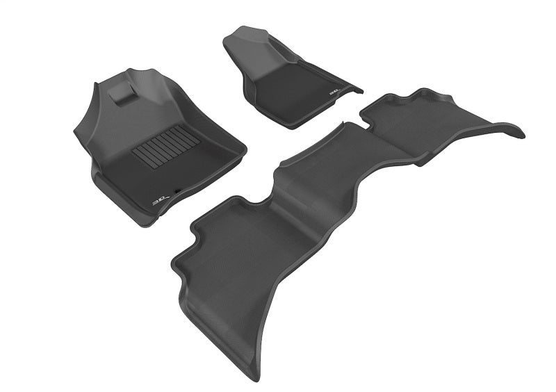 3D MAXpider 2009-2012 Dodge Ram 1500 Quad Cab Kagu 1st & 2nd Row Floormats - Black
