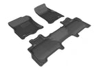 3D MAXpider 2007-2010 Ford Expedition Kagu 1st & 2nd Row Floormats - Black
